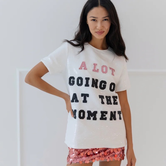 WOMEN'S A LOT GOING ON SEQUIN T-SHIRT - Picture 6 of 6